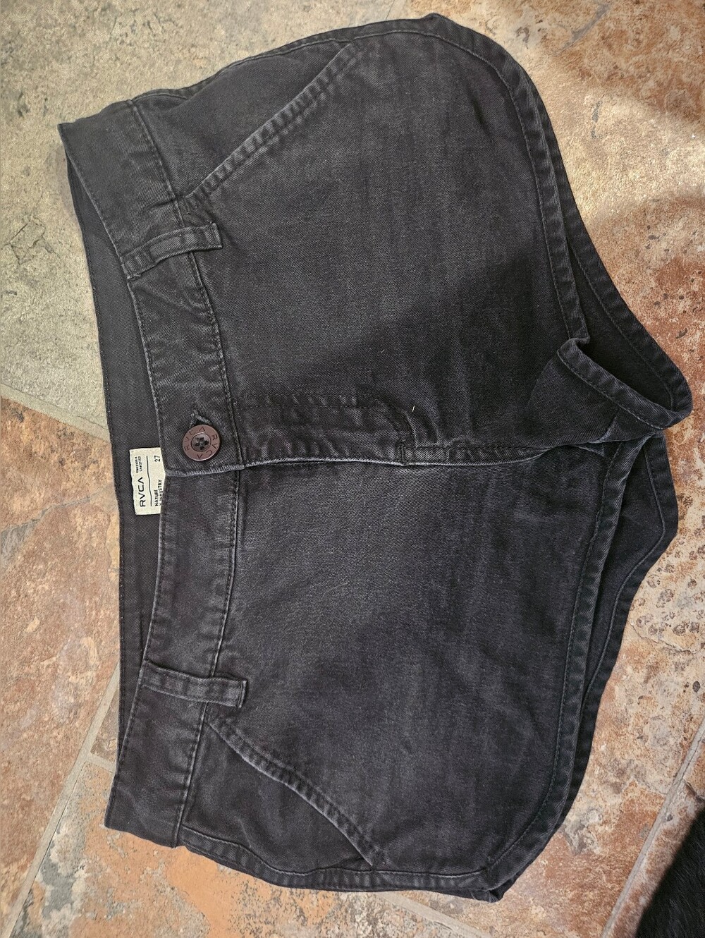 Womens Size 27 Blk RVCA Nature X industry Black Everyday Cotton Shorts